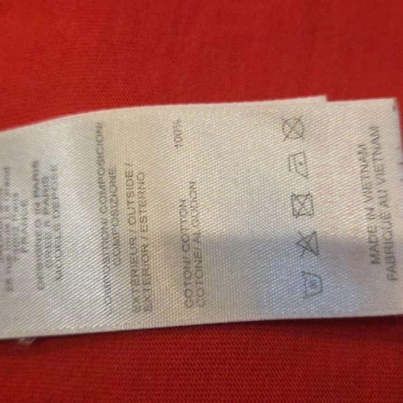 Jacadi Kids Vibrant Red Long Sleeve Tee with Navy Blue Bow. - Picture 6 of 6